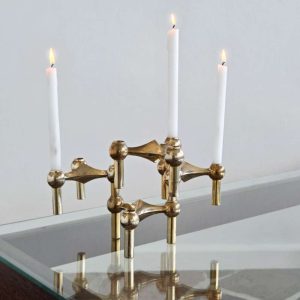 Vintage Stoff Nagel Modular Candle Holders in Brass