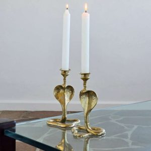 Brass Cobra Candlesticks