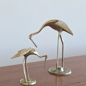 Brass Crane Pair