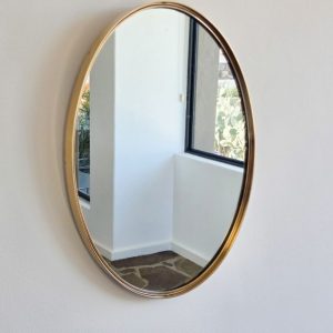 Brass Oval Mirror